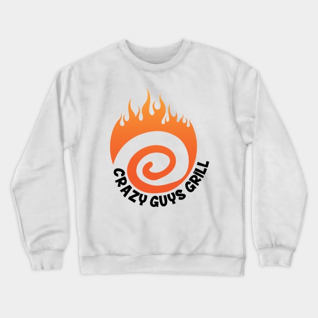 Crazy Guys Grill Flame Black Crewneck Sweatshirt by radbadchad